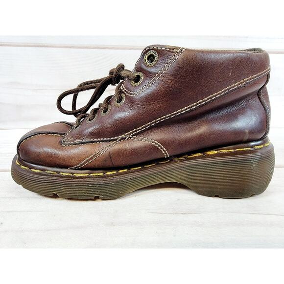 Vintage Dr. Martens 12281 Women's sz. 6 Chunky Daisy Flower Leather Boots Y2K - Picture 9 of 16